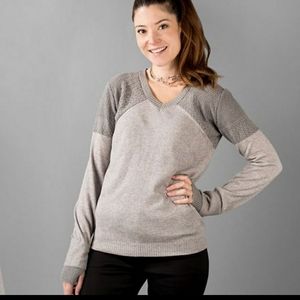 Betabrand Silver Shield Gray Sweater